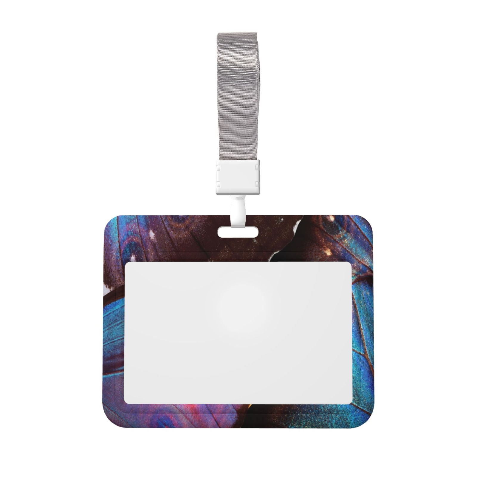 Qekee Wings Of A Butterfly Print Card Badge Holder,Clear Name Tag ID ...