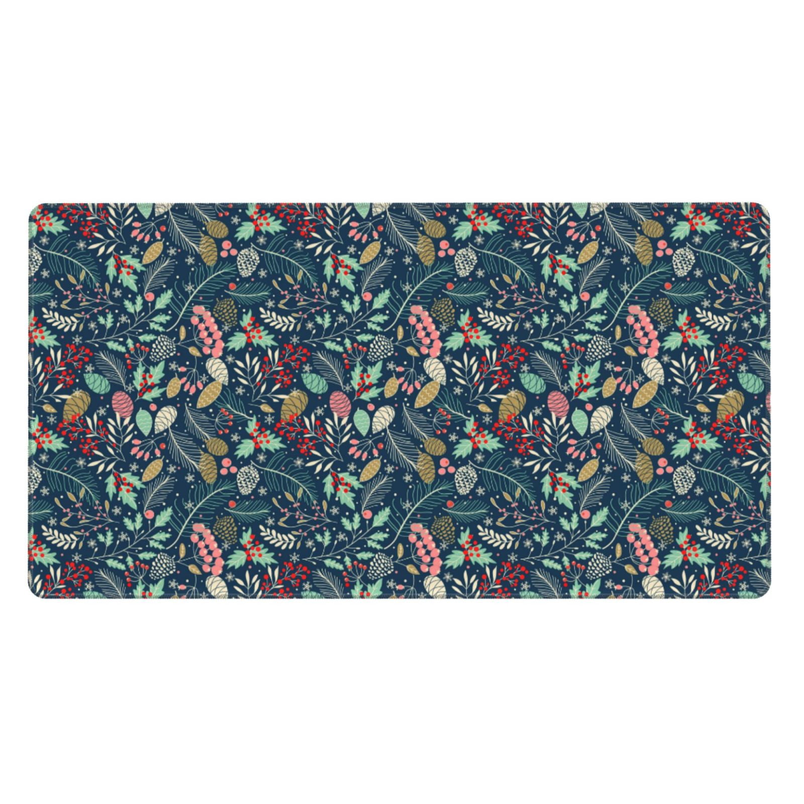 Qekee berry Nuts Leaf Print Desk Pad Protector,Mouse Pad,Office Desk ...