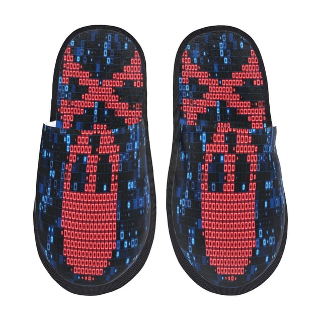 Qekee pirate skull Print Furry Slippers for Women and Men, House ...