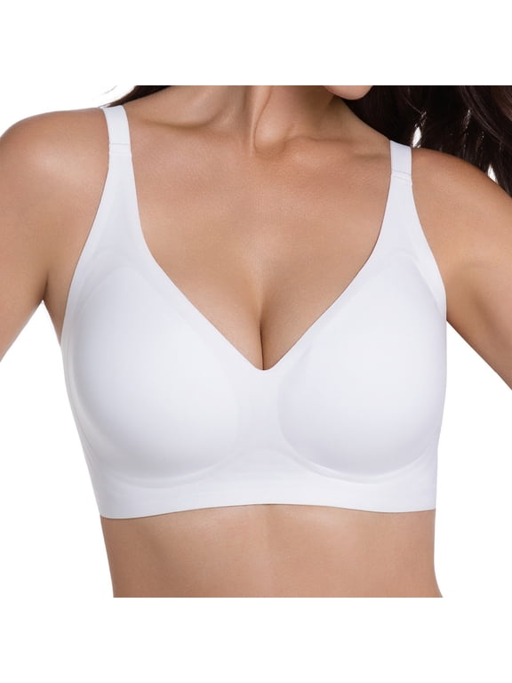 Women's Jelly Gel Bra, Seamless Wireless Full-Coverage T-Shirt Bra with Gentle Lift, Wirefree Everyday Support, S-3XL Qeldulk