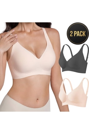 Women's Jelly Push Up Bra, Seamless Wireless Bra, Comfortable Full Coverage Wirefree T-Shirt Bra Qeldulk