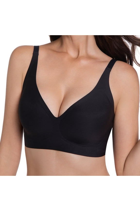 Jelly Bras for Women Seamless Deep V Bralette Wireless Bra Comfortable with Support and Lift no Underwire for Everyday Comfort S-3XL
