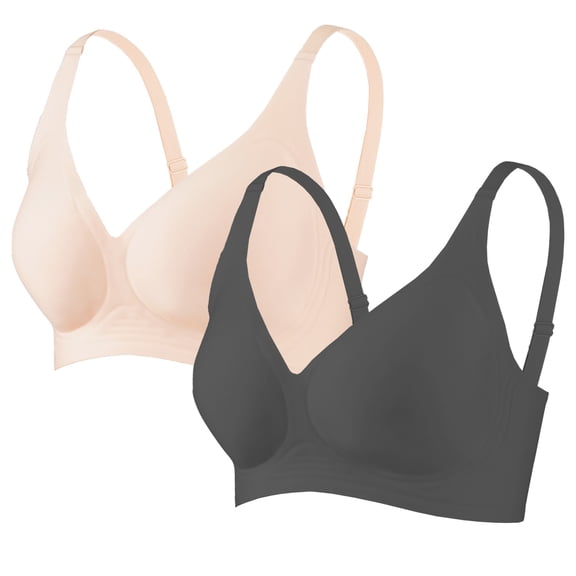 Qeldulk Wireless Bras for Women - Uplifting Push Up Seamless Wirefree Bras for Everyday Comfort S-3XL