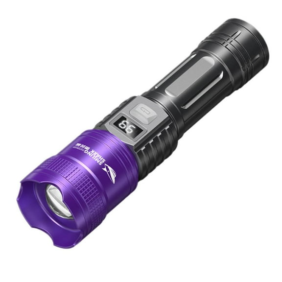 QenASHaing 1200 Lumen UV Blacklight Flashlight with USB Recharge, 5 Modes for Pet Urine Stain & Banknote Detection, Portable Handheld Tool for Night Fishing &