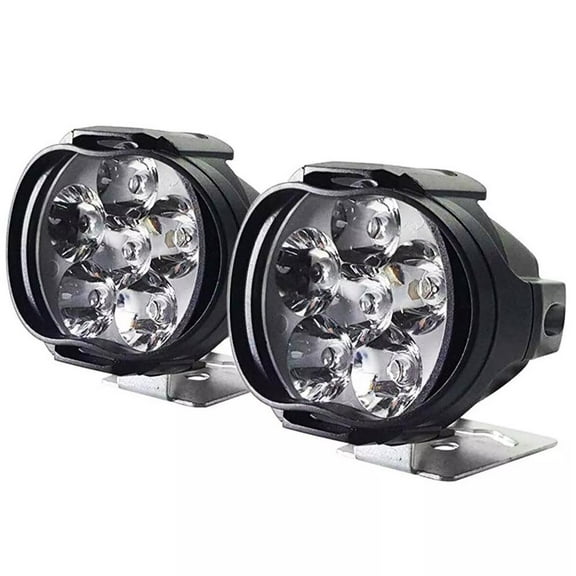 QenASHaing 2pcs 18W LED Motorcycle Headlights, Super Bright 7500K White Fog & Auxiliary Light, for Front Scooter or Electric Vehicle Installation