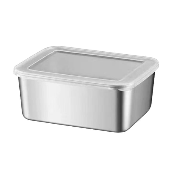 QenASHaing 304 Stainless Steel Storage Box, 13.5x10x5.5 Inch Rust-Proof Sealed Container, for Home Office Kitchen Medicine Tea Travel Organization
