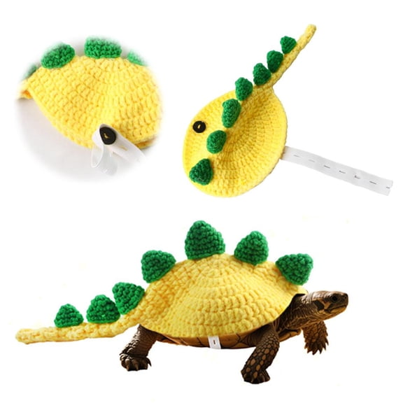 QenASHaing Adjustable Strap Dinosaur Design Handmade Costume Clothes for Turtles, for Small Animal Cosplay Party Photos Events Pet