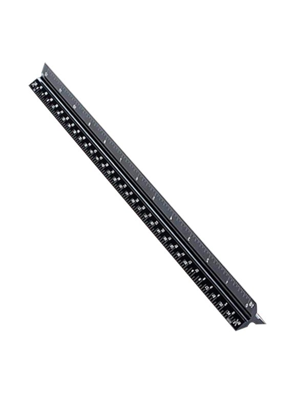 Anodized Aluminum Alloy 3-Sided Architect Ruler, Etched Imperial Scale for Precision Drafting, for Engineers Students Office Blueprint Work