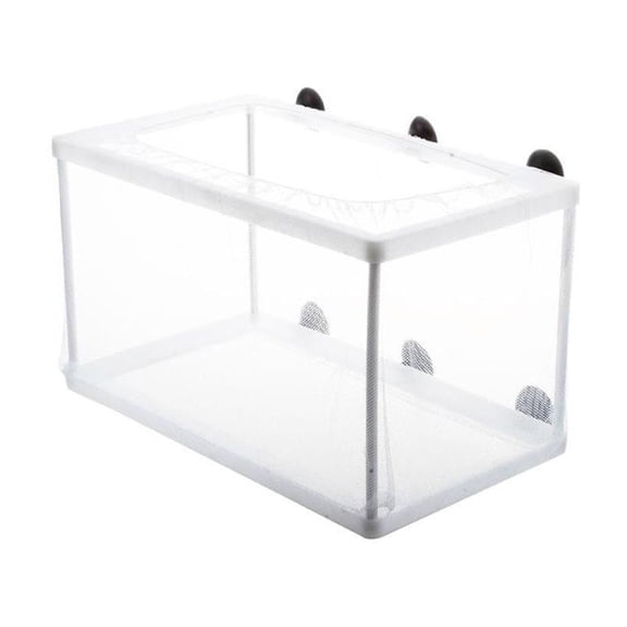 QenASHaing Aquarium Isolation Box Plastic 10.2x5.9x5.9 Inch, Suction Cup Design for Fry Cultivation and Breeding, Safe Tank Divider for Fish Tank Cleaning and