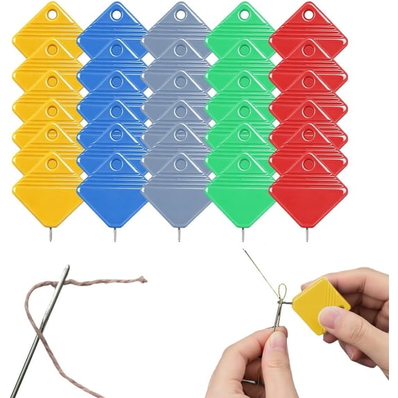 QenASHaing Automatic Needle Threaders for Hand Sewing, Square Needle Threading Helper for Sewing Machine, Fits All Needle Sizes, Easy Selfthread Needle Threaders Tool, Sewing Supplies