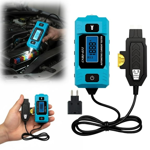QenASHaing Automotive Circuit Fault Probe Tester, 0.01A to 19.99A Measurement Range Backlit Display High Precision, Auto Circuit Fault Testing Tool