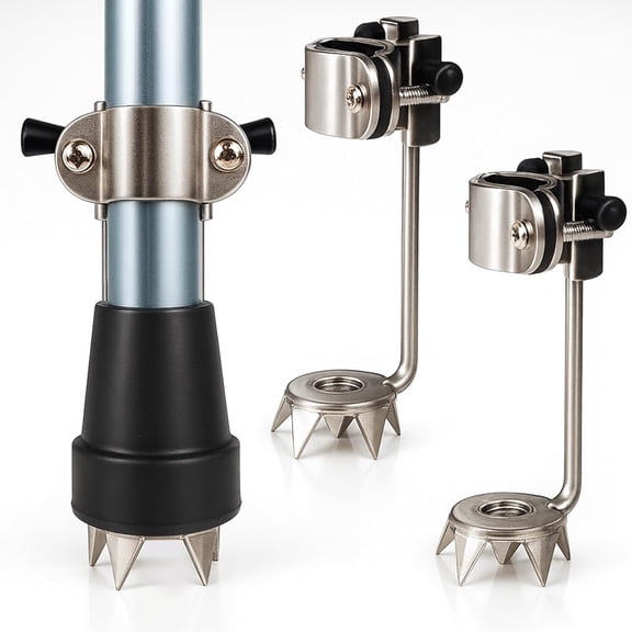 QenASHaing Cane Tips for Ice, Heavy Duty All Terrain Metal Retractable 4 Prong Hiking Attachment, Replacement Grip for Walking Sticks Trekking Poles and Crutches, Winter Snow Anti Slip Safety Tip