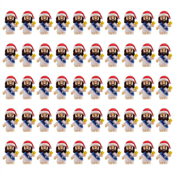 QenASHaing 50 Pcs Mini Jesus Figurines, Religious Party Favors, Christmas Easter Decorations