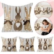 QenASHaing Easter Pillow Covers, 18x18 Inch Set of 2 for Vintage Polka Dots Bunny Decor Throw Pillows Spring Bow Rabbit Outdoor Farmhouse Decorative Cushion Cases for Couch Bed Decoration