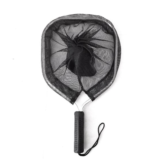 QenASHaing Fine-Mesh Fishing Net 30cm Circle or Square, Lightweight Durable Handle for Catch and Release, Portable Retractable Design for Stream Lake Shore