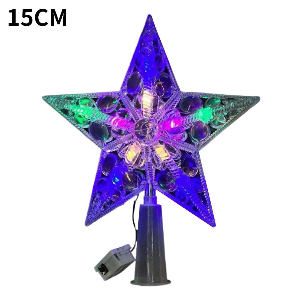 QenASHaing Golden Glitter 3D Star Tree Topper with Hollow Design for ...