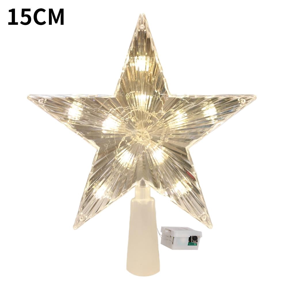 QenASHaing Golden Glitter 3D Star Tree Topper with Hollow Design for ...