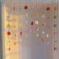 thumbnail image 1 of QenASHaing Handmade Crochet Flower Door Curtain, Boho Knitted Flower Garland with Tassels, Decorative Hanging Backdrop for Bedroom Wall Door Window, 1 of 7