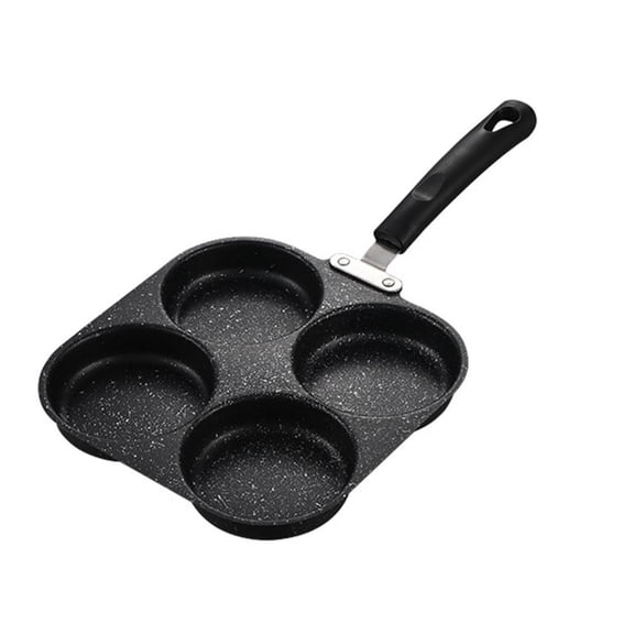 QenASHaing Heart-Shaped Cast Iron Egg Pan 4-Hole Design, Nonstick Easy-Clean for Quick Even Frying, Kitchen Stovetop Breakfast Cooking Tool