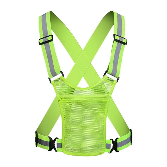 QenASHaing High-Visibility Reflective Safety Vest with Large Pocket, Breathable Mesh for Comfort and Night Riding Safety, for Cycling Outdoor Work and Motorcycle