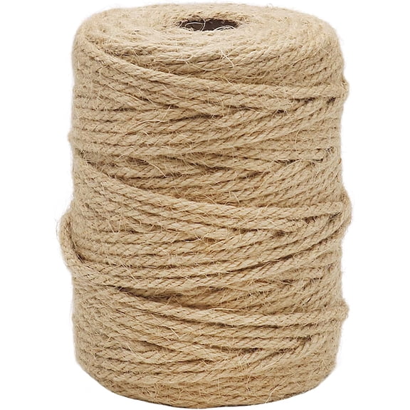 QenASHaing Jute Twine, 328 Feet Thick Natural Jute Rope for Crafts, Garden Ties, Climbing Plants, Hanging and Packing (Brown)