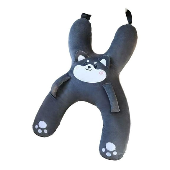 QenASHaing Kids car pillow headrest with memory foam, wraparound neck support for safe travel naps, removable cover for rear seat use in vehicles