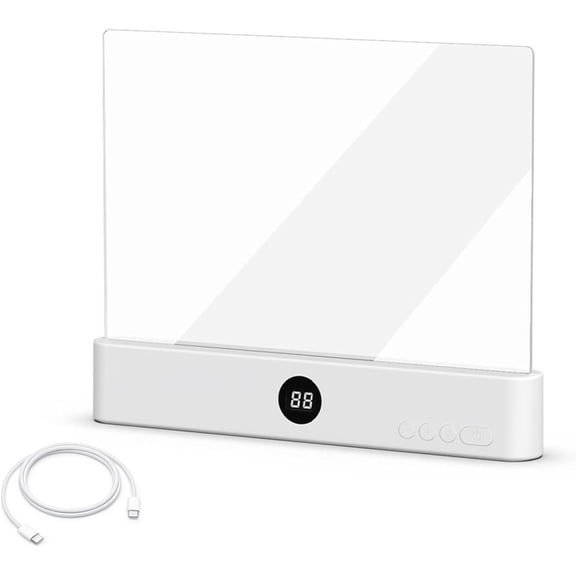 QenASHaing Led Reading Light, Book Light Treasure Box, Rechargeable Clear LED Flat Reading Light with 3 Colors & Timer, Doodleable Study Lamp, The Quiet Reader's Dream Lights