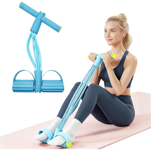 QenASHaing Pedal Resistance Band with Handle,6 Tubes for All Weights,Upgrade Heavy-Duty TPE Tubes with 300% Stretch for Full Body Workouts.