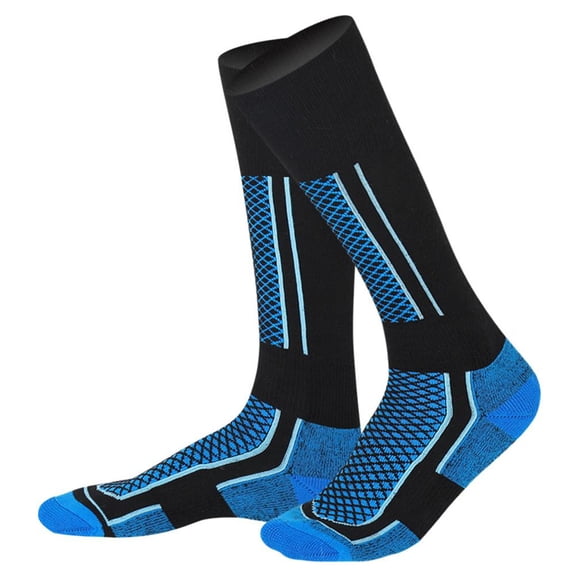 QenASHaing Premium Cotton Ski Socks 38-44, Compression Support with Reinforced Heel Toe Anti-Slip, for Skiing Snowboarding Cold Weather Outdoor Sports