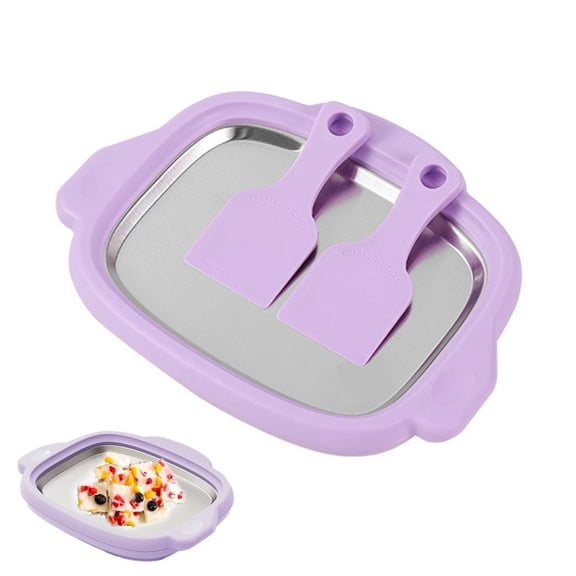 QenASHaing Rolled Ice Cream Maker, Instant Ice Cream Maker, Instant Gelato Pan/Roll, Homemade DIY for Fun Parent-Child Activities Families Mint Green