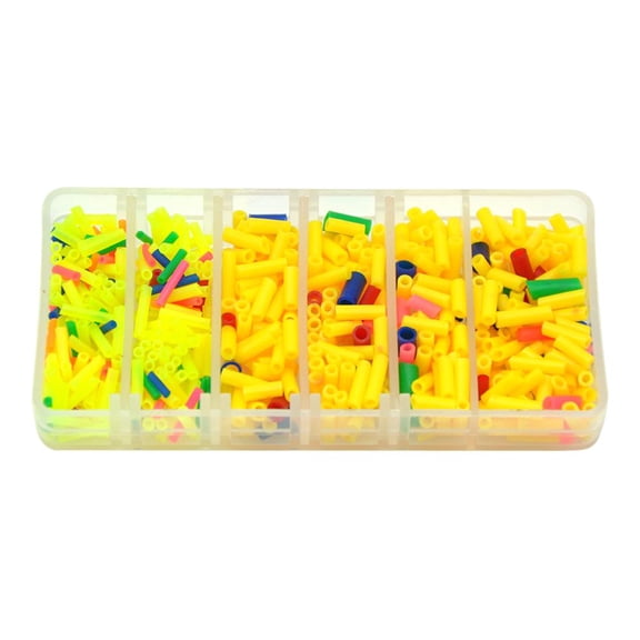 QenASHaing Silicone fishing float tackle set in 5 sizes and assorted colors, durable flexible material for secure float attachment, for pole and stick floats in