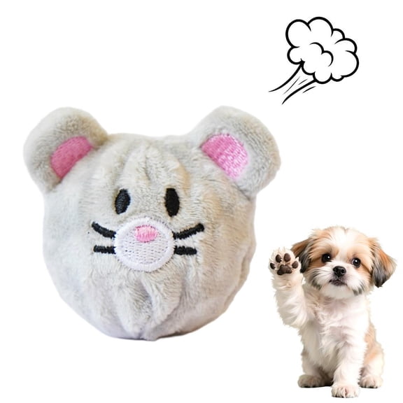 QenASHaing Squeaky Puppy Ball Toy - Spiked Bouncing Chew for Teeth Cleaning, Pet Toy