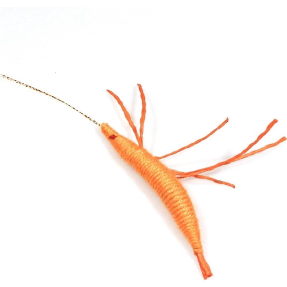QenASHaing Wool Shrimp Cat Toy 4.73 Inch, Scratch-Resistant Handcrafted Catnip Toy for Hunting Play, Interactive Pet Gift for Indoor Kittens and Playtime
