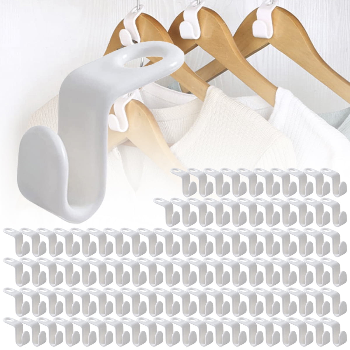 Qenwkxz 100PCS Clothes Hanger Connector Hooks Cascading Hanger Hooks