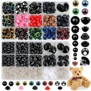 Qenwkxz 1040pcs Safety Eyes and Noses Set 0.24-0.47in Plastic Safety Eyes and Noses with Washers for Crochet Eyes Toy and Stuffed Animals Colorful Doll Eyes for Crafts Bear Doll Making