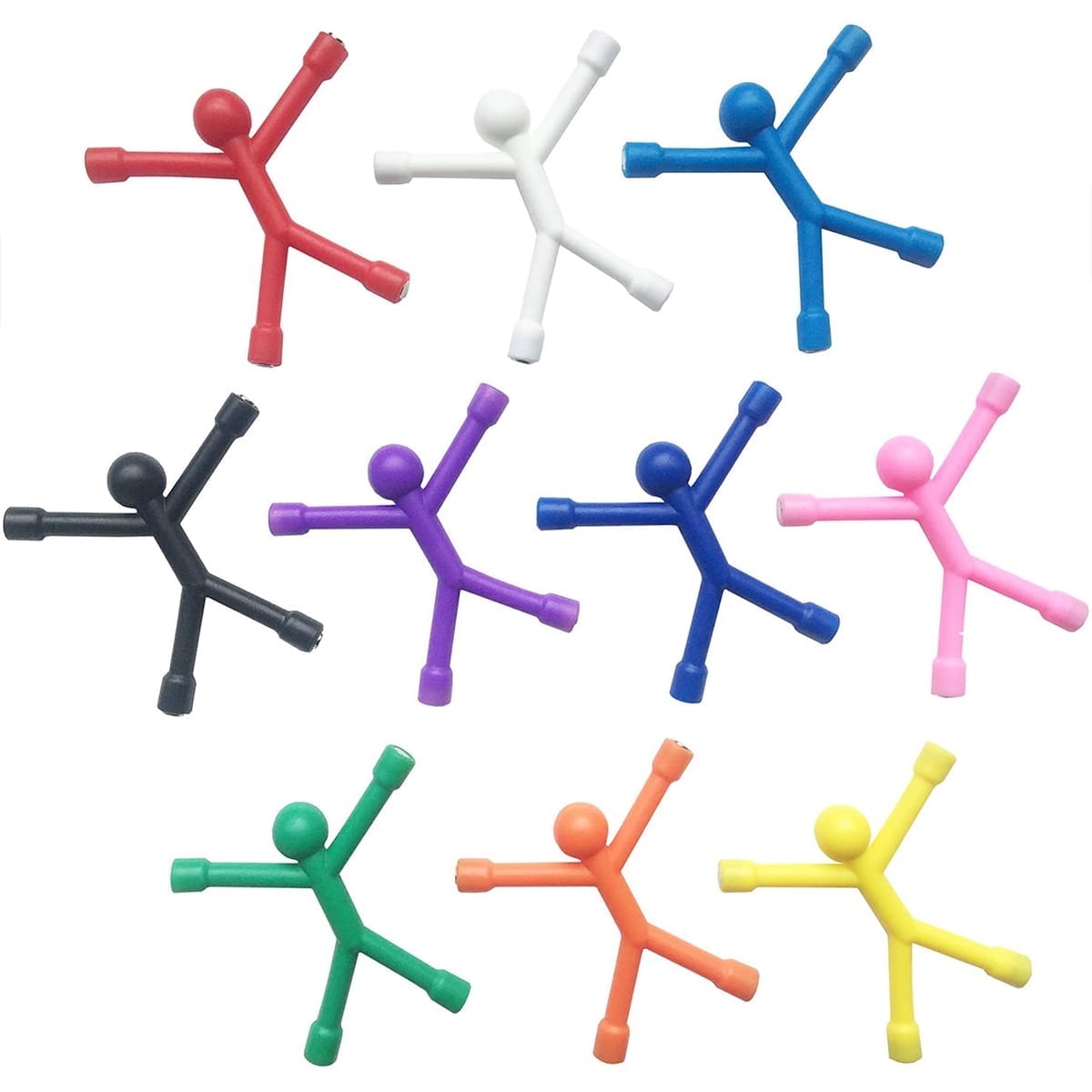 Qenwkxz 10PCS Refrigerator Magnets Mini Man Flexible Fridge Magnetic Sticker Colorful Decorative People Magnets for Kids Adults Whiteboard Lockers Fridge Office Locker Accessories  2.76*2.56in