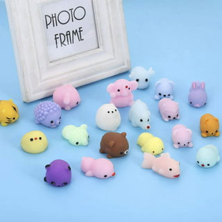 POKONBOY 23 Pack Squishies Mochi Animals - Glow in The Dark Mini Kawaii  Stress Relief Toys with Storage Box