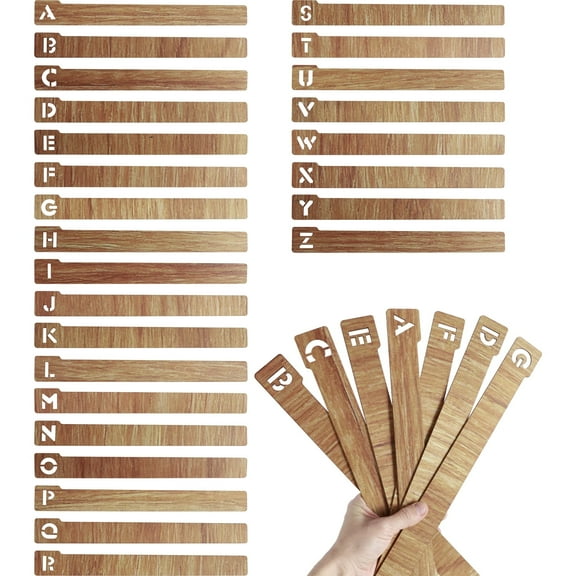 NUAHRHY 6Pcs Vinyl Record Dividers Wooden Record Dividers Alphabetical A-Z Vinyl Record Storage Dividers Horizontal and Vertical Record Holder Organizer Guides for CD DVD Media Book Shelf Storage 13