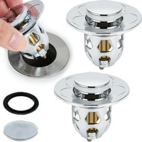 Qenwkxz 2PCS Universal Bathroom Sink Stopper Anti Clogging Sink Drain Strainer for 1.33-1.57in Drain Hole Push-Type Washbasin Pop Up Sink Drainer Filter with Hair Catcher Basket for Kitchen