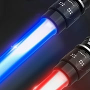 Retrok 2pcs Lightsaber Light Up Saber - Retractable LED Light Saber with Realistic Sound Effect Hand Light Up Sword 2-in-1 LED Red & Blue light