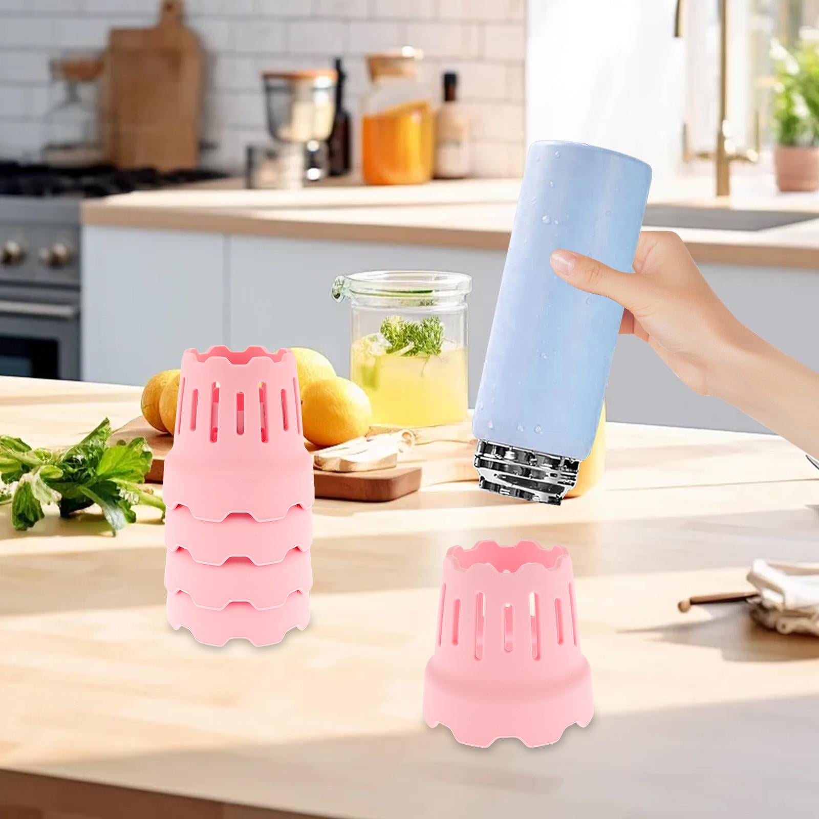 Qenwkxz 4 Pack Water Bottle Drying Rack Silicone Bottle Drying Rack for Faster Drying Stackable