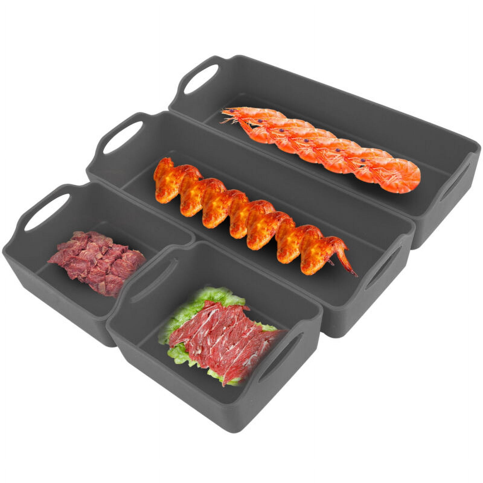Qenwkxz 4pcs Silicone Sheet Pan Dividers Set NonSlip Silicone Oven