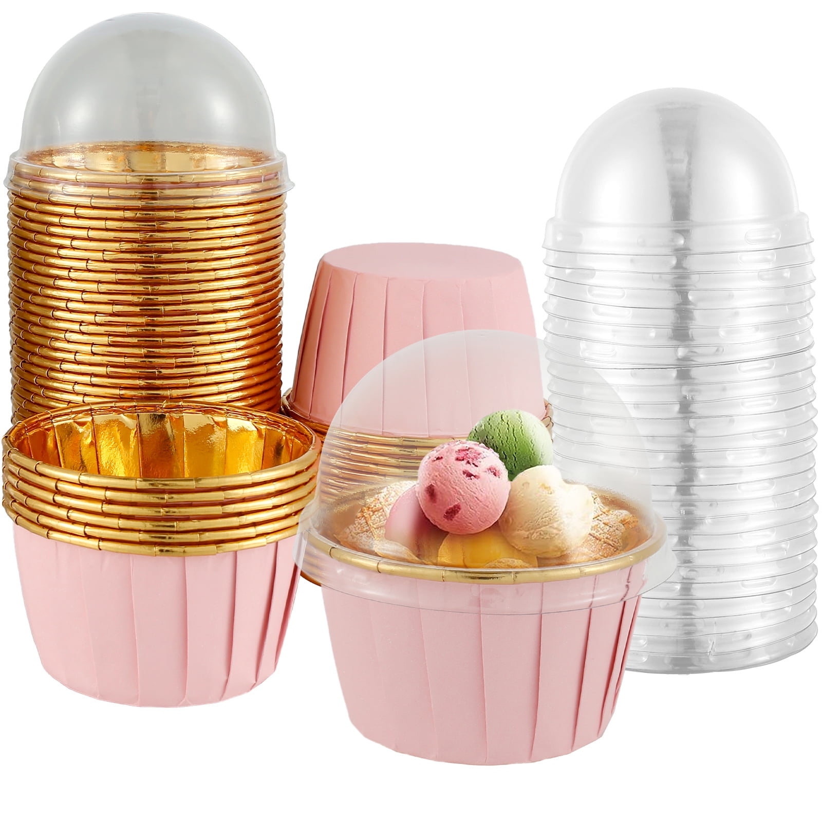Mini s EUSOAR Gold Cupcake Cups, Oz 50pcs Disposable Foil