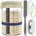 thumbnail image 1 of Qenwkxz 5pcs Sourdough Starter Jar Kit with Scale 900ml Large Capacity Sourdough Starter Container with Stainless Steel Lid Spatula Feeding Band Reusable Glass Sourdough Fermentation Jar for Baking, 1 of 11