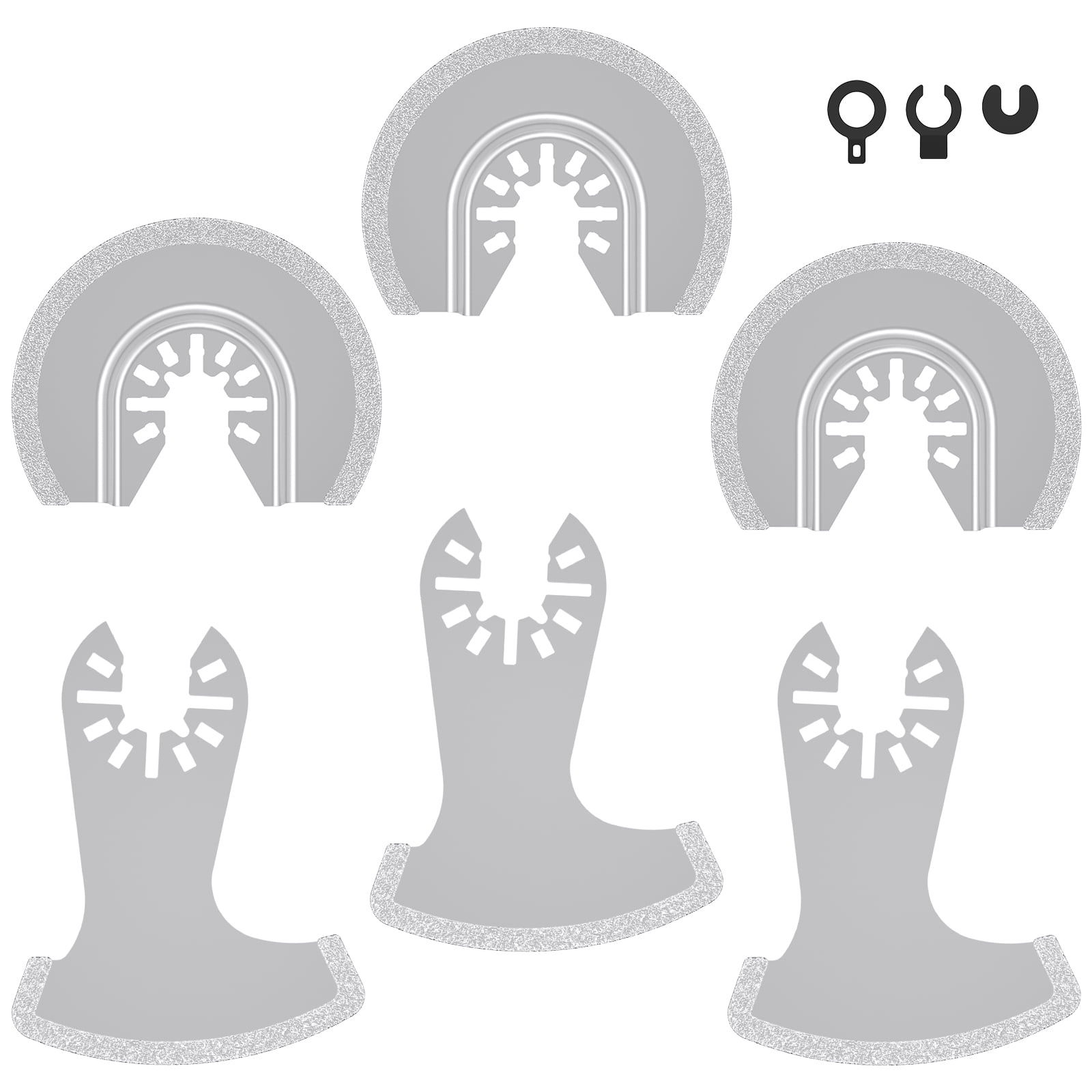 20-Pack Diamond Oscillating Tool Blades Kit - Grout Removal, Cutting & Grinding Blades For Multi-Tools