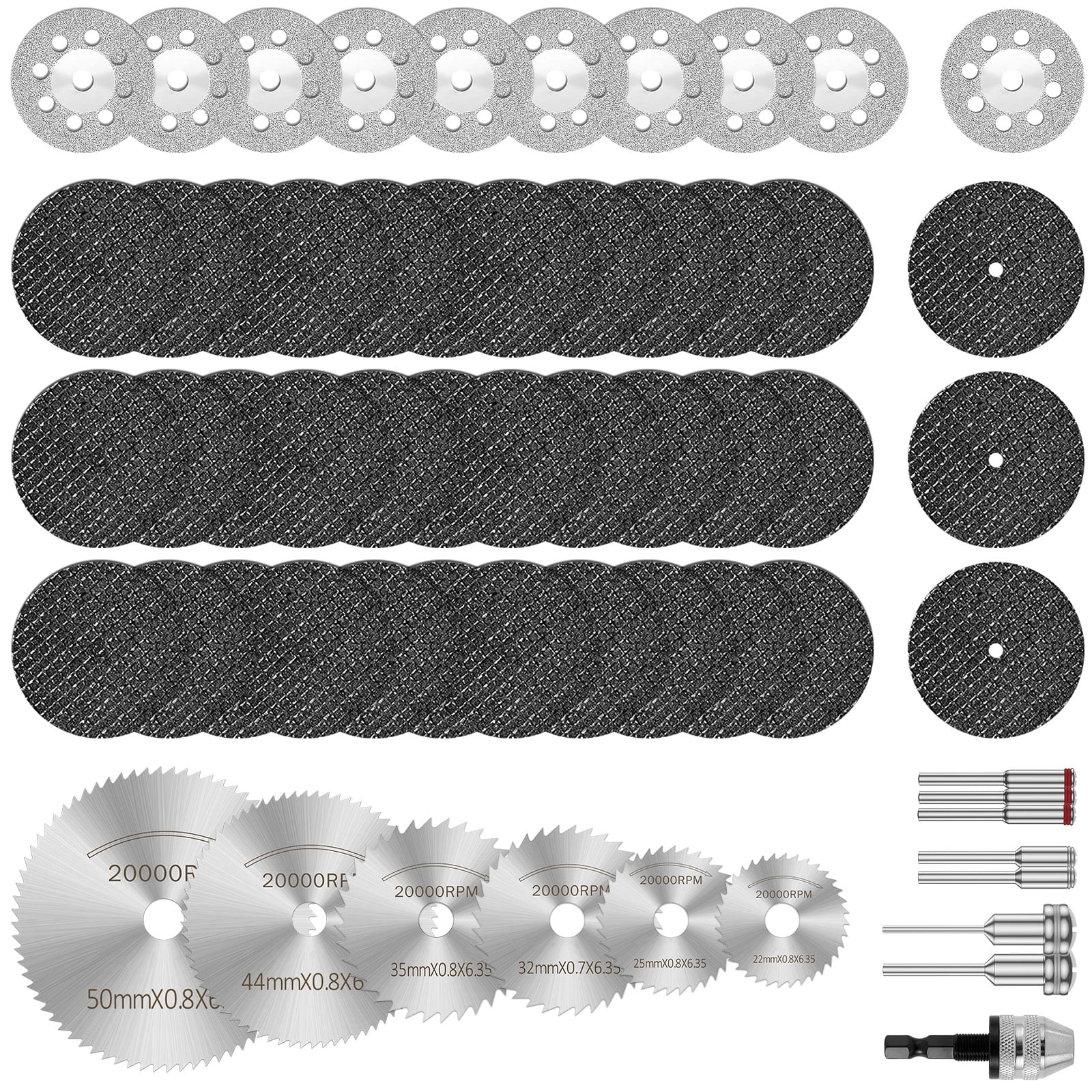 Qenwkxz 60PCS Cutting Wheel Set MultiPurpose Rotary Tool Mini Cut Off