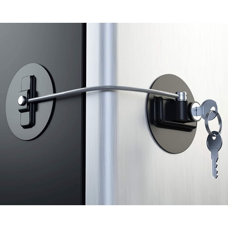 Qenwkxz 9" Baby Child Safety Cabinet Locks Kids Securitys for Window Refrigerator Drawer Freezer Door Lock Limit with Key (Black)