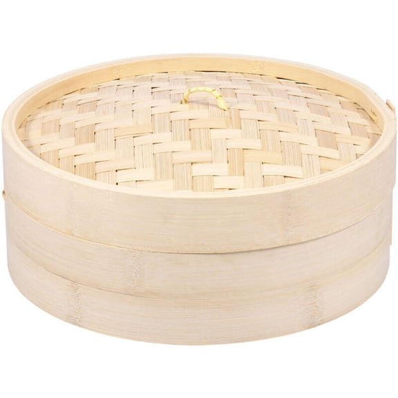 Qenwkxz Bamboo Steamer Basket 1/2 Layers Handmade Bamboo Dumpling Steamer 10 Inch Lightweight Food Steamer Baskets Eco-Friendly Bamboo Steamer for Steaming Dumplings Vegetables Fish Rice