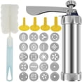 thumbnail image 1 of Qenwkxz Cookie Press Kit DIY Cookie Press Decorating Kit Detachable with 4 Icing Nozzles and 20 Cookie Molds Reusable Dessert Decorating Syringe Set Cookie Maker Press for Biscuits, 1 of 11