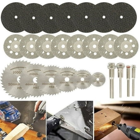 Grusce Diamond Cutting Wheel Kit Professional Rotary Tools Mini Circular Saw Blade for Dremel Rotary Tool Die Grinder Metal Cut Off Disc